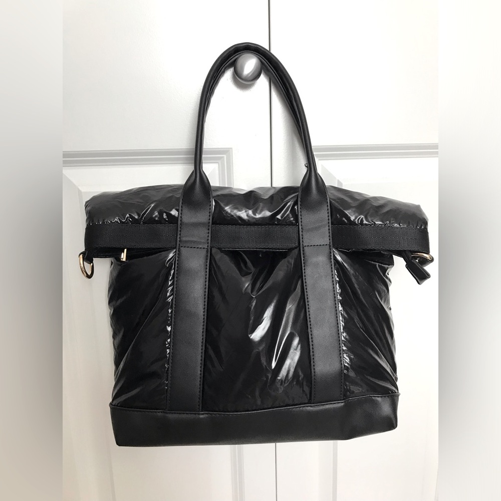 Convertible Glossy Puffer Tote Bag NWOT - Picture 2 of 9